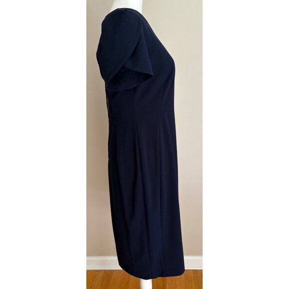 Calvin Klein NWT Tulip Sheath Knee Length Career Cocktail Dress Navy Blue Size 6 - Picture 4 of 15